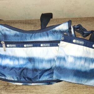 LeSportsac Indigo and Cream Bag Duo